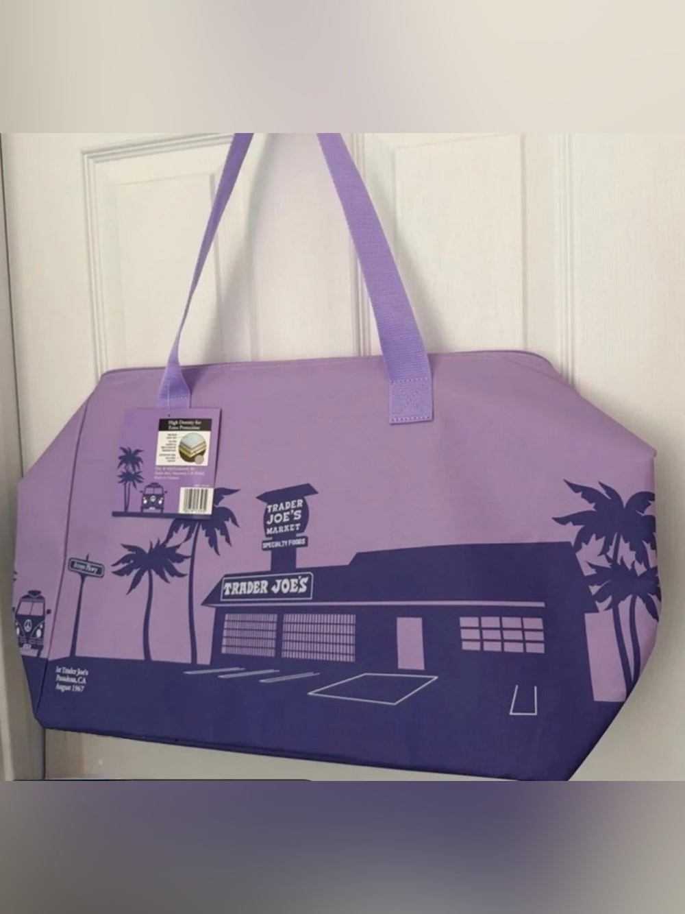 8 Gallon Trader Joe's Purple Market Tote Bag-BNWT. Lavender & Plum Purple Combo.
